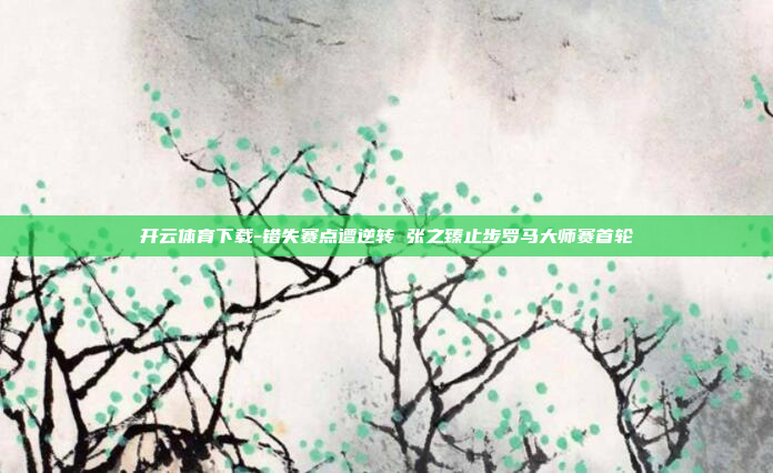 开云体育下载-错失赛点遭逆转 张之臻止步罗马大师赛首轮