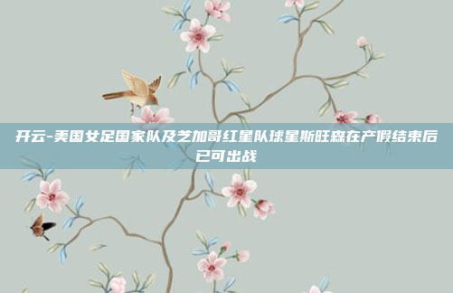 开云-美国女足国家队及芝加哥红星队球星斯旺森在产假结束后已可出战
